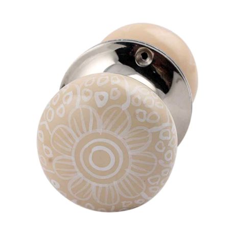 Peach Gerbera Flower Mortice Handle 2.25